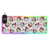 Christmas Cat Santa Wireless Charging Mouse Pad for Mobile Phone Extra Large Gaming Mousepad with 13 Lighting Modes Computer Mat for Office Home Gaming MacBook PC Laptop Desk